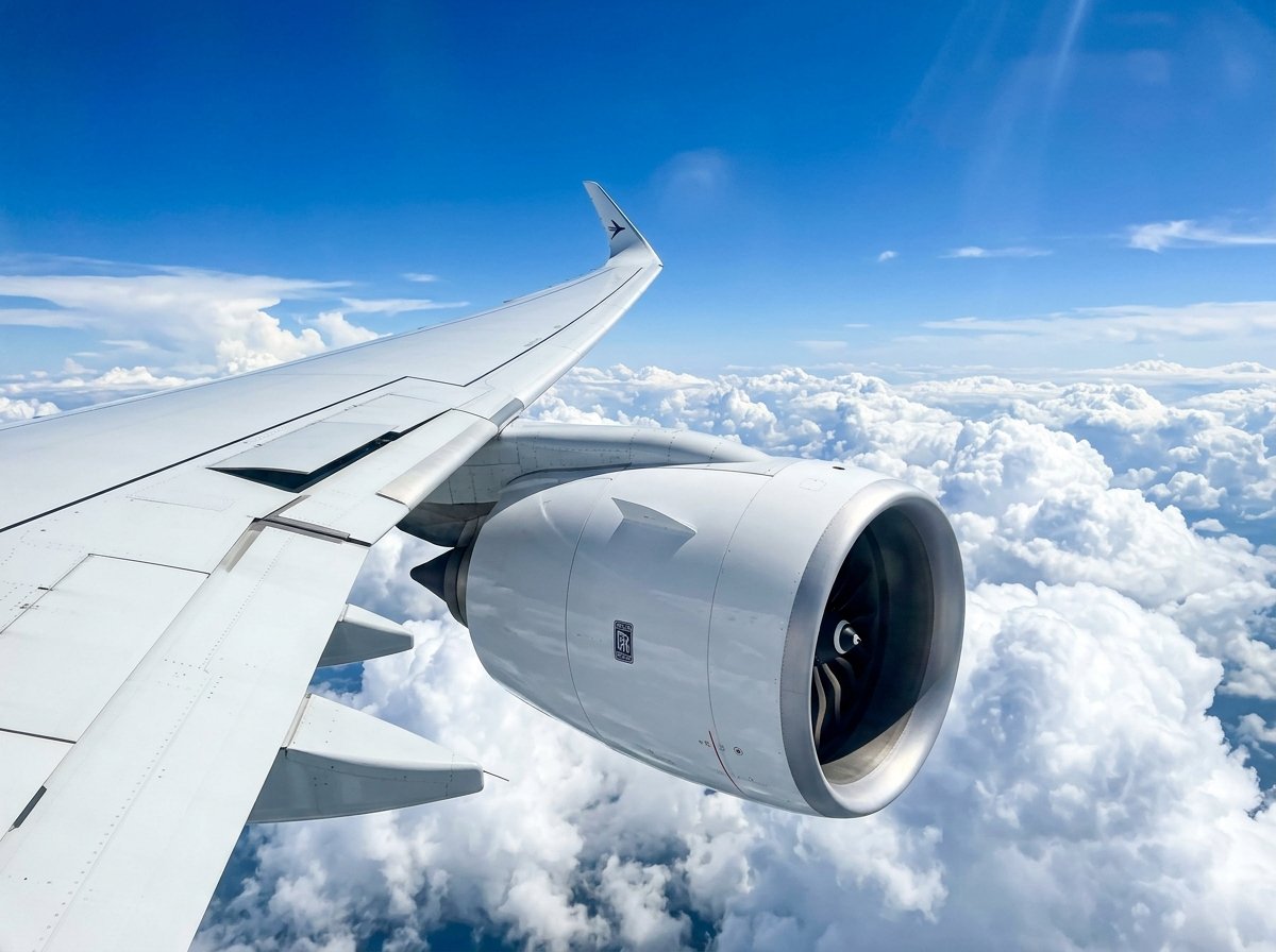 Airplane Wing Above Clouds