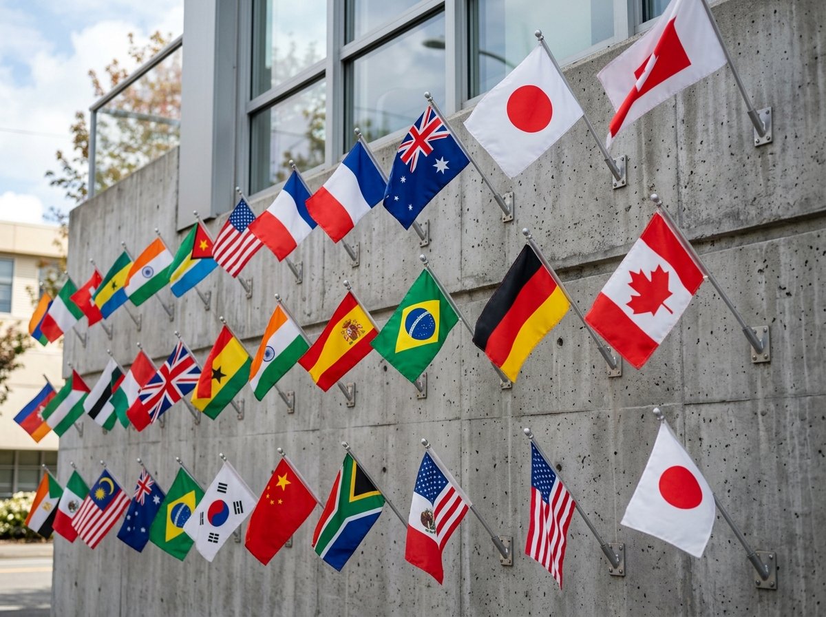 Global Flags Wall - International Visa Processing